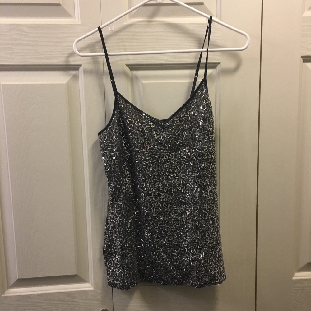 Express SPARKLY Spaghetti Strap Tanks (size small)